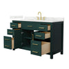 Custom image for Green with Brushed Gold Trim / Giotto Quartz / No Mirror