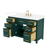 Custom image for Green with Brushed Gold Trim / White Cultured Marble / No Mirror