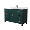 Custom image for Green with Brushed Nickel Trim / White Cultured Marble / No Mirror