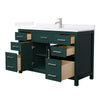 Custom image for Green with Brushed Nickel Trim / White Quartz / No Mirror