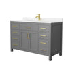 Custom image for Dark Gray with Brushed Gold Trim / Carrara Cultured Marble / No Mirror