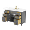 Custom image for Dark Gray with Brushed Gold Trim / White Cultured Marble / No Mirror