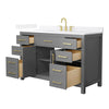 Custom image for Dark Gray with Brushed Gold Trim / White Quartz / No Mirror