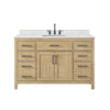 Custom image for Whitewashed Oak with Matte Black Trim / Carrara Cultured Marble / No Mirror