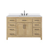 Custom image for Whitewashed Oak with Matte Black Trim / White Quartz / No Mirror
