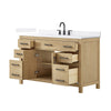 Custom image for Whitewashed Oak with Matte Black Trim / White Quartz / No Mirror
