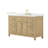 Custom image for Whitewashed Oak with Brushed Gold Trim / Giotto Quartz / No Mirror