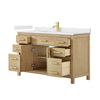 Custom image for Whitewashed Oak with Brushed Gold Trim / White Cultured Marble / No Mirror