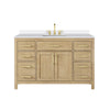 Custom image for Whitewashed Oak with Brushed Gold Trim / White Quartz / No Mirror