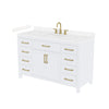 Custom image for White with Brushed Gold Trim / Carrara Cultured Marble / No Mirror