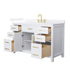 Custom image for White with Brushed Gold Trim / White Quartz / No Mirror