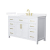 Custom image for White with Brushed Gold Trim / White Quartz / No Mirror