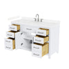 Custom image for White with Brushed Nickel Trim / Carrara Cultured Marble / No Mirror