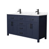 Custom image for Dark Blue with Matte Black Trim / Carrara Cultured Marble / No Mirror
