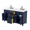 Custom image for Dark Blue with Matte Black Trim / Carrara Cultured Marble / No Mirror