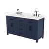 Custom image for Dark Blue with Matte Black Trim / Carrara Cultured Marble / No Mirror