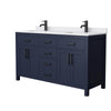 Custom image for Dark Blue with Matte Black Trim / White Cultured Marble / No Mirror