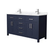 Custom image for Dark Blue with Brushed Nickel Trim / Carrara Cultured Marble / No Mirror