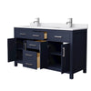 Custom image for Dark Blue with Brushed Nickel Trim / White Cultured Marble / No Mirror