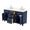 Custom image for Dark Blue with Brushed Nickel Trim / White Cultured Marble / No Mirror