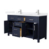 Custom image for Dark Blue with Brushed Nickel Trim / White Quartz / No Mirror