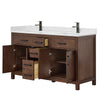Custom image for Dark Walnut with Matte Black Trim / Carrara Cultured Marble / No Mirror