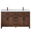 Custom image for Dark Walnut with Matte Black Trim / Giotto Quartz / No Mirror