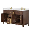 Custom image for Dark Walnut with Brushed Gold Trim / White Quartz / No Mirror