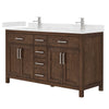 Custom image for Dark Walnut with Brushed Nickel Trim / Carrara Cultured Marble / No Mirror