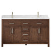 Custom image for Dark Walnut with Brushed Nickel Trim / Giotto Quartz / No Mirror