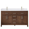 Custom image for Dark Walnut with Brushed Nickel Trim / White Cultured Marble / No Mirror