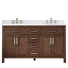 Custom image for Dark Walnut with Brushed Nickel Trim / White Cultured Marble / No Mirror