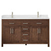 Custom image for Dark Walnut with Brushed Nickel Trim / White Quartz / No Mirror