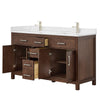 Custom image for Dark Walnut with Brushed Nickel Trim / White Quartz / No Mirror