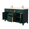 Custom image for Green with Brushed Gold Trim / Carrara Cultured Marble / No Mirror