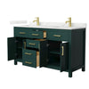 Custom image for Green with Brushed Gold Trim / Giotto Quartz / No Mirror