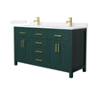 Custom image for Green with Brushed Gold Trim / White Quartz / No Mirror