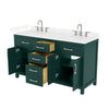 Custom image for Green with Brushed Nickel Trim / Carrara Cultured Marble / No Mirror