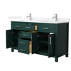 Custom image for Green with Brushed Nickel Trim / White Quartz / No Mirror