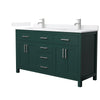 Custom image for Green with Brushed Nickel Trim / White Quartz / No Mirror