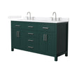 Custom image for Green with Brushed Nickel Trim / White Quartz / No Mirror