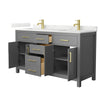 Custom image for Dark Gray with Brushed Gold Trim / Giotto Quartz / No Mirror
