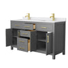 Custom image for Dark Gray with Brushed Gold Trim / White Cultured Marble / No Mirror