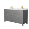 Custom image for Dark Gray with Brushed Gold Trim / White Cultured Marble / No Mirror