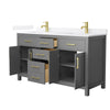 Custom image for Dark Gray with Brushed Gold Trim / White Quartz / No Mirror