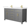 Custom image for Dark Gray with Brushed Gold Trim / White Quartz / No Mirror