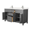 Custom image for Dark Gray with Brushed Nickel Trim / Carrara Cultured Marble / No Mirror