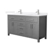 Custom image for Dark Gray with Brushed Nickel Trim / White Quartz / No Mirror