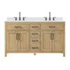 Custom image for Whitewashed Oak with Matte Black Trim / White Cultured Marble / No Mirror