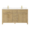 Custom image for Whitewashed Oak with Brushed Gold Trim / Carrara Cultured Marble / No Mirror
